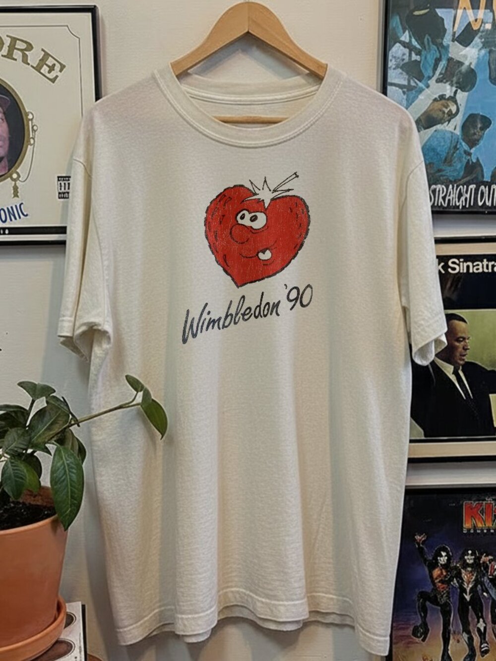 1990 Wimbledon Strawberry Washed White Tee 91
